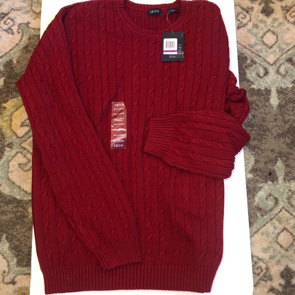 Izod Cable Knit “Fall” colored Sweater XXL